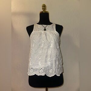 Elegant White Eyelet Blouse